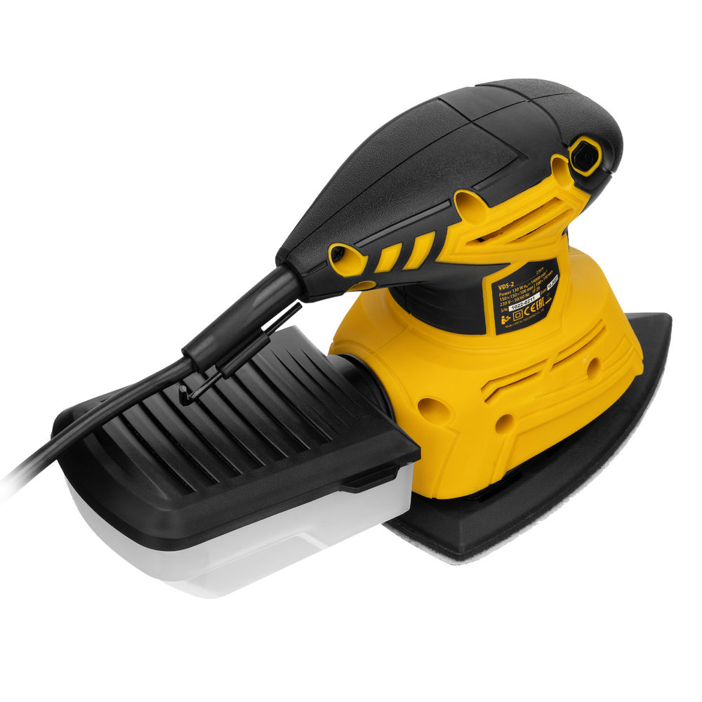 Машина плоскошлифовальная вибрационная 2 в 1 VDS-2, 130 Вт, 14000 об/мин Denzel (27614)