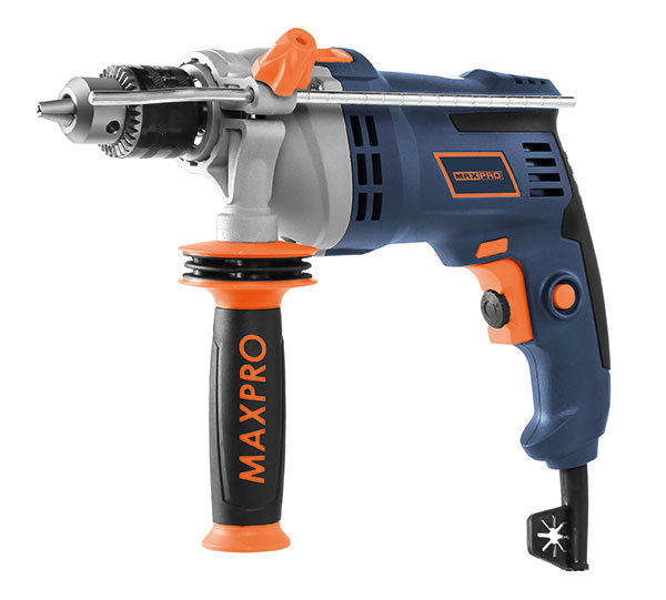 Дрель ударная 850 Вт; 0-3000 об/мин; ключевой патрон 1,5-13 мм; 2,4 кг; антивибрационная ручка; металл. корпус редуктора; резиновые вставки MAX-PRO 85068