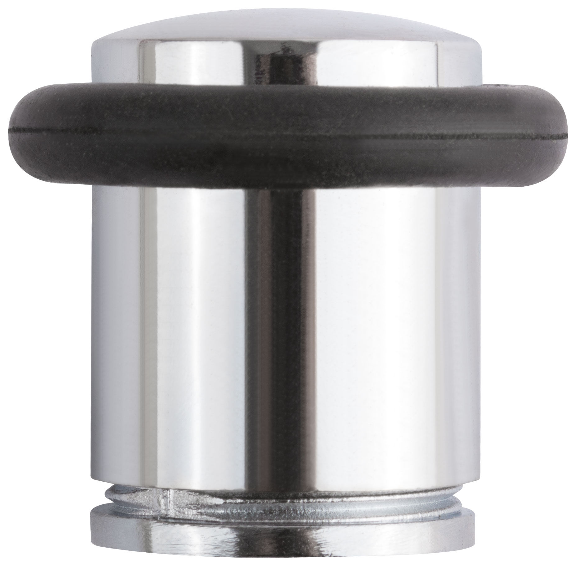 Ограничитель дверной малый с резиновой вставкой Стандарт, хром (66745)