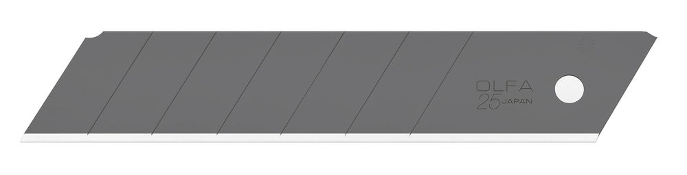 Черные сегментированные лезвия EXCEL BLACK 25 мм, 20 шт, в пластиковом кейсе + блистер, особо острые OLFA OL-HBB-20