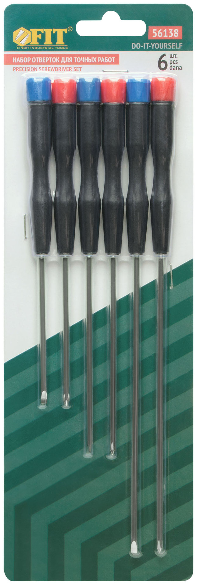 Отвертки для точных работ удлиненные 6 шт., PH/SL (56138)