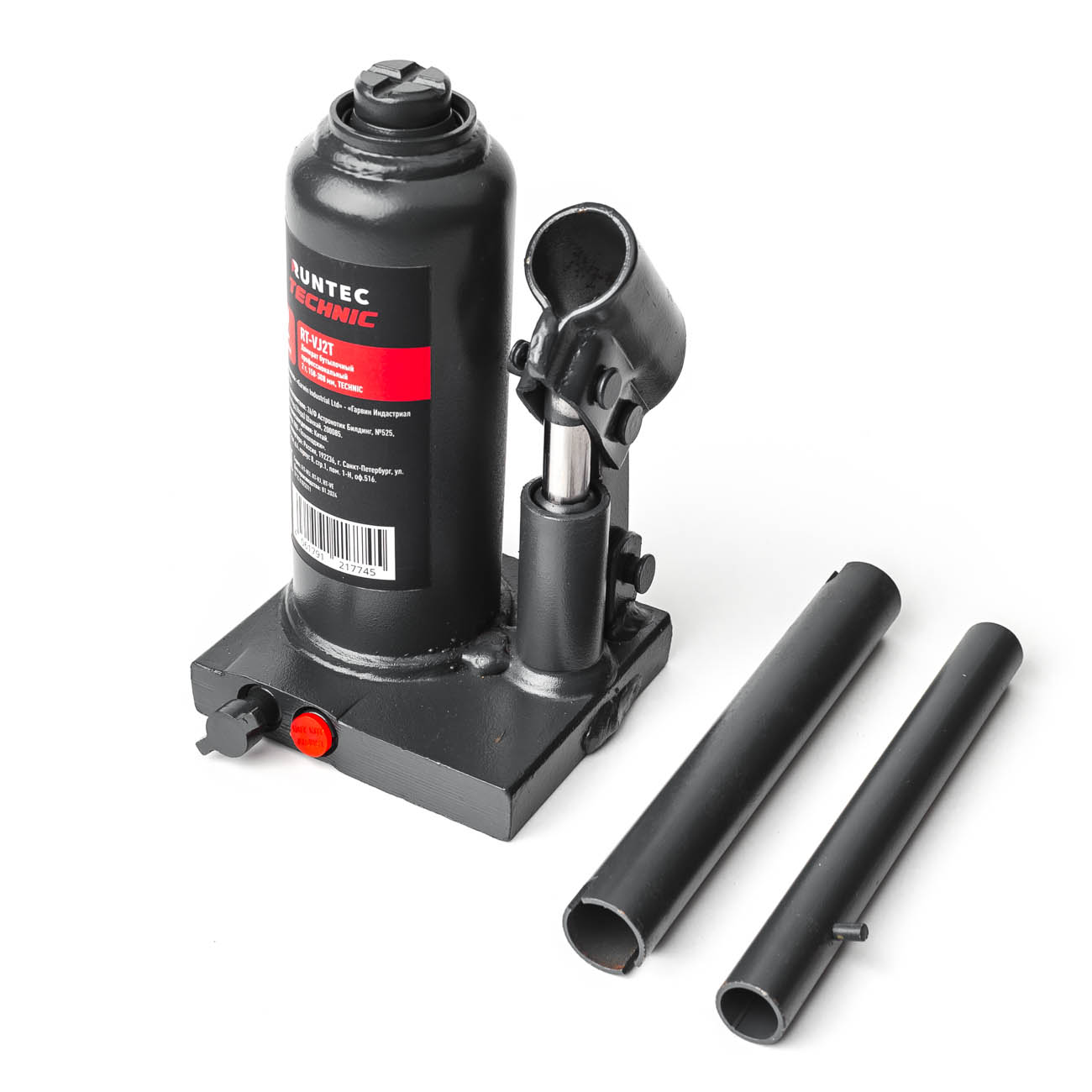 Домкрат бутылочный профессиональный 2 т, 158-308 мм TECHNIC RUNTEC RT-VJ2T