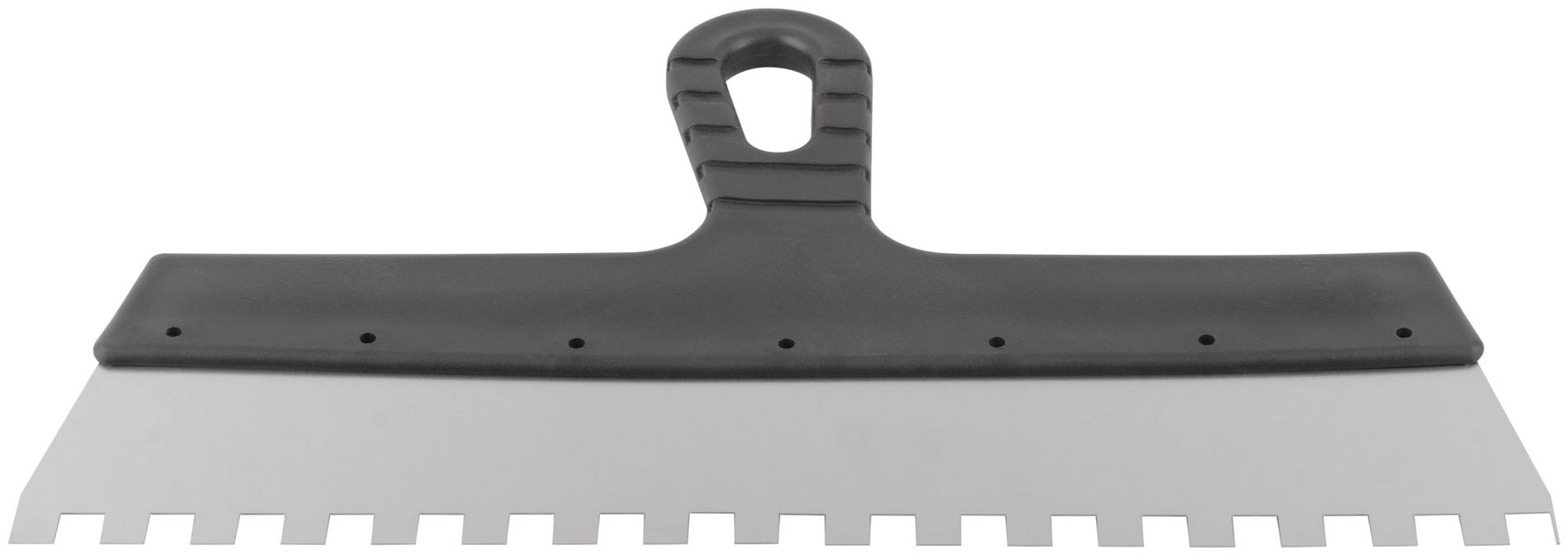 Шпатель фасадный нержавеющий зубчатый 350 мм / зуб 10 мм (06615)