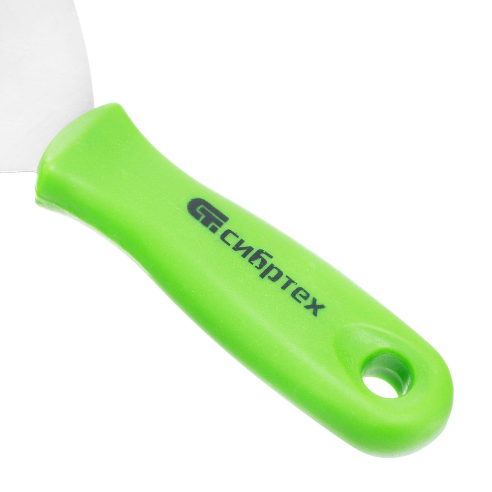 Шпательная лопатка из нержавеющей стали, 120 мм, пластмассовая ручка Сибртех (85549)