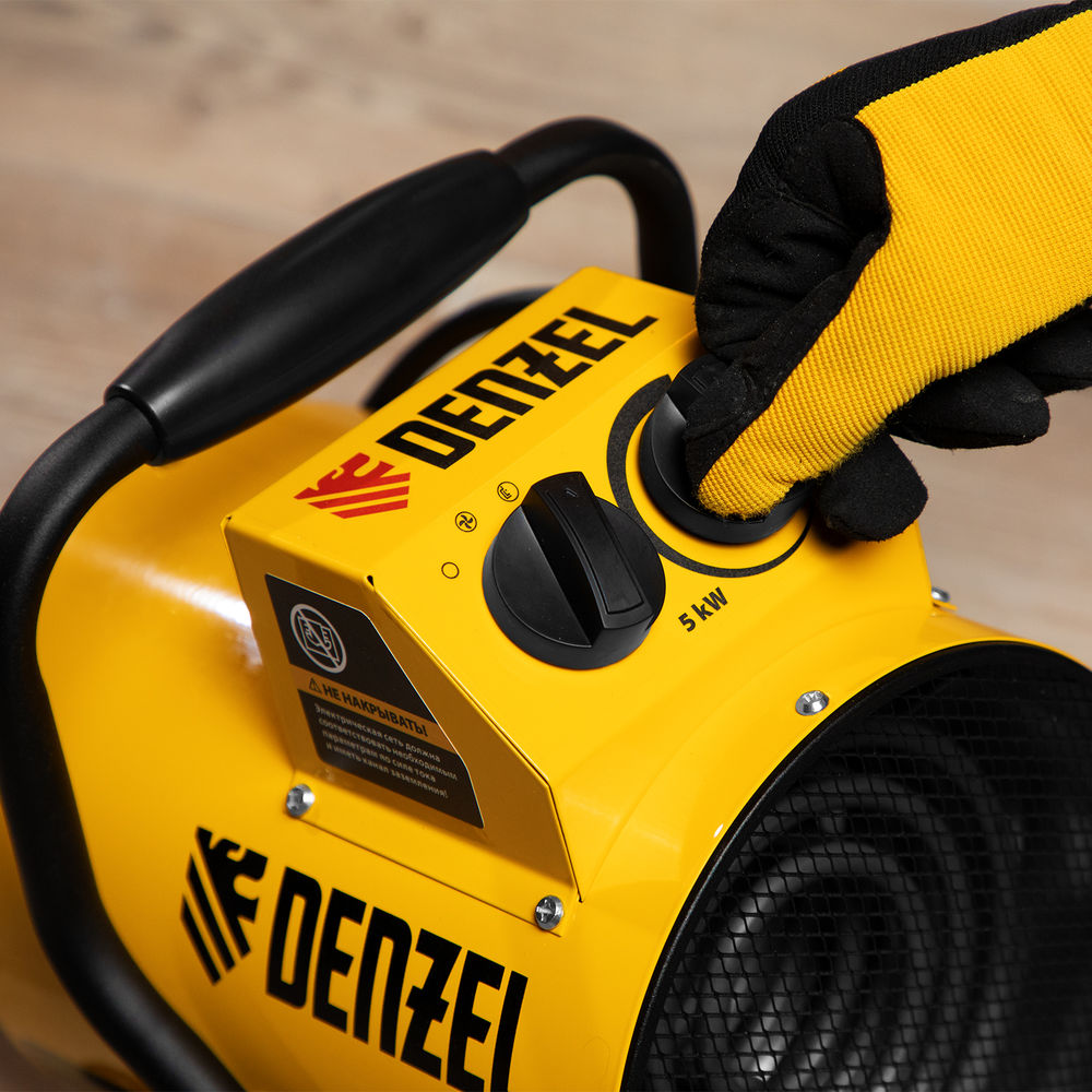 Тепловая пушка SFH-5000, 230 В, 260 м3/ч, вентилятор 3 режима, 3000/4500 Вт Denzel (96438)