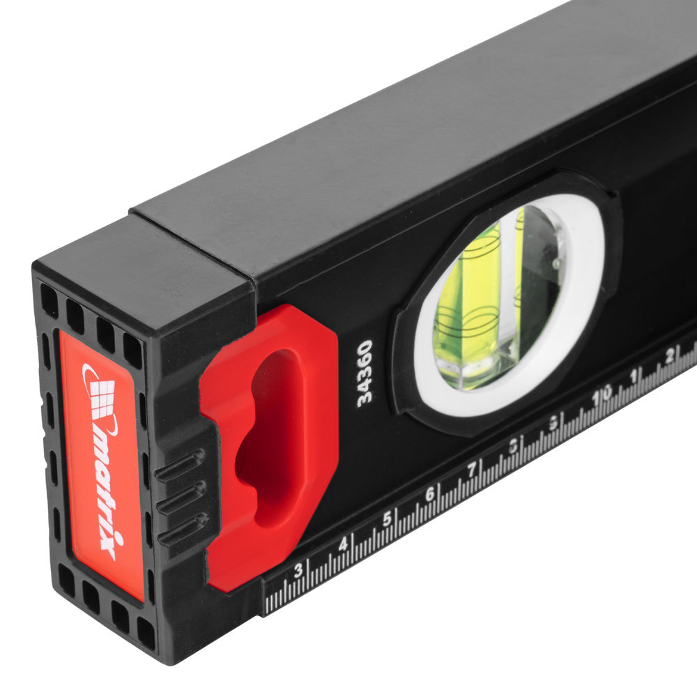 Уровень алюминиевый, усиленный, фрезерованный, 3 глазка, 400 мм Matrix (34360)