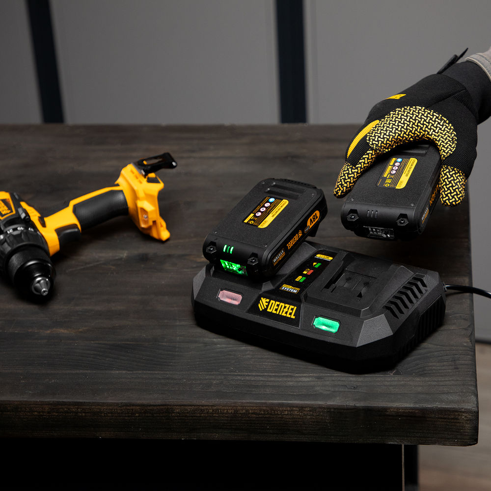 Устройство зарядное для аккумуляторов IBC-18-3.0-2, Li-Ion, 18В, 3.0 А, для двух батарей Denzel (28454)