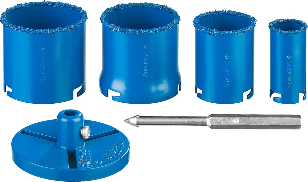 Набор кольцевых коронок 6 шт, 33, 53, 67, 73 мм, карбид вольфрама ЗУБР Профессионал 33350-H6_z01