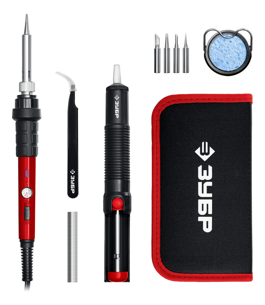 Паяльная станция мини 60 Вт, 11-в-1, 220-480°C, в сумке-чехле ЗУБР ПСМ-60 55337