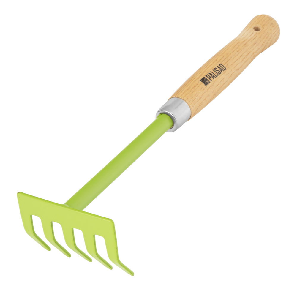 Грабли 5 - зубые, 90 х 330 мм, стальные, деревянная рукоятка, Classic, Palisad (61755)