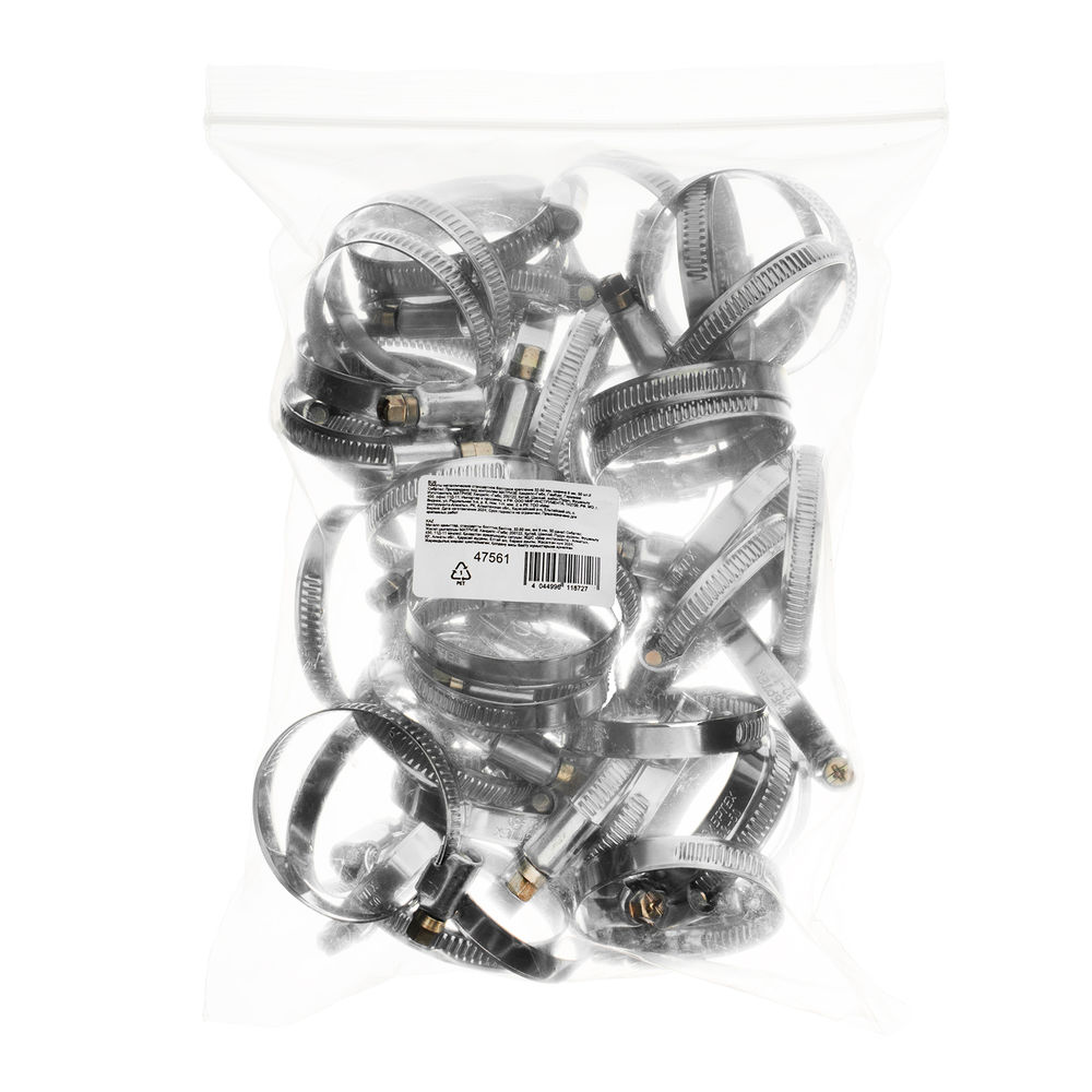 Хомуты металлические, Стандартное болтовое крепление 32-50 мм, 50 штук в упаковке, ширина 9 мм Сибртех (47561)