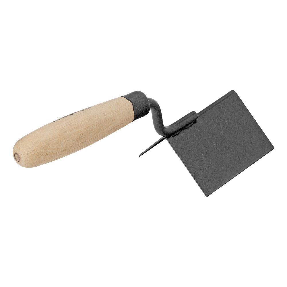 Кельма угловая, 80 х 60 х 60 мм, стальная, для внешних углов, буковая ручка Сибртех (86311)