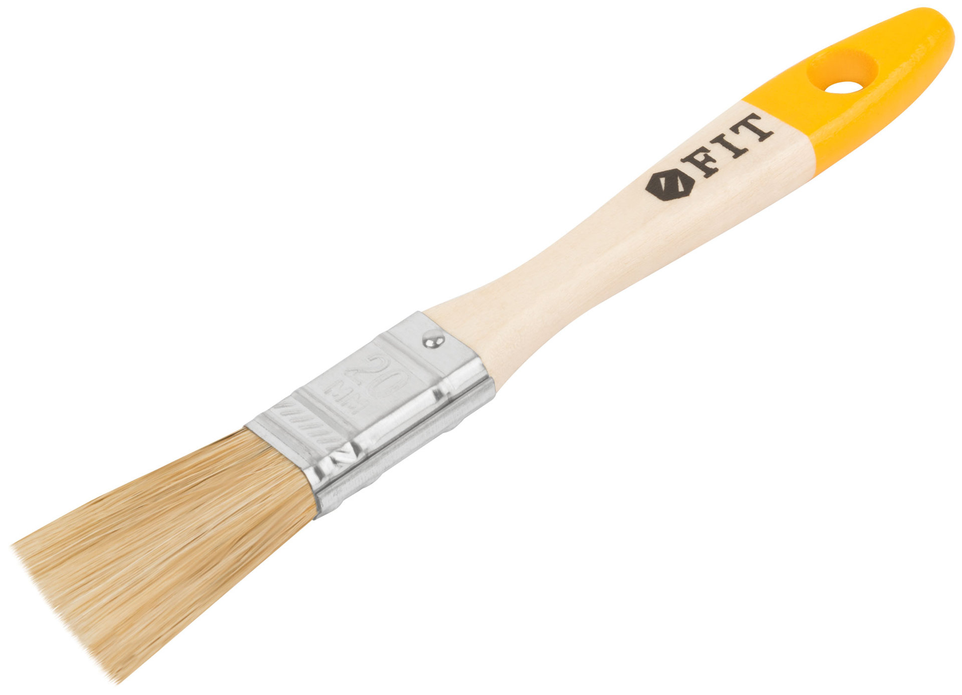 Кисть флейцевая Стандарт-Плюс, натур.светлая щетина, деревянная ручка 3/4 (19 мм) (01042)
