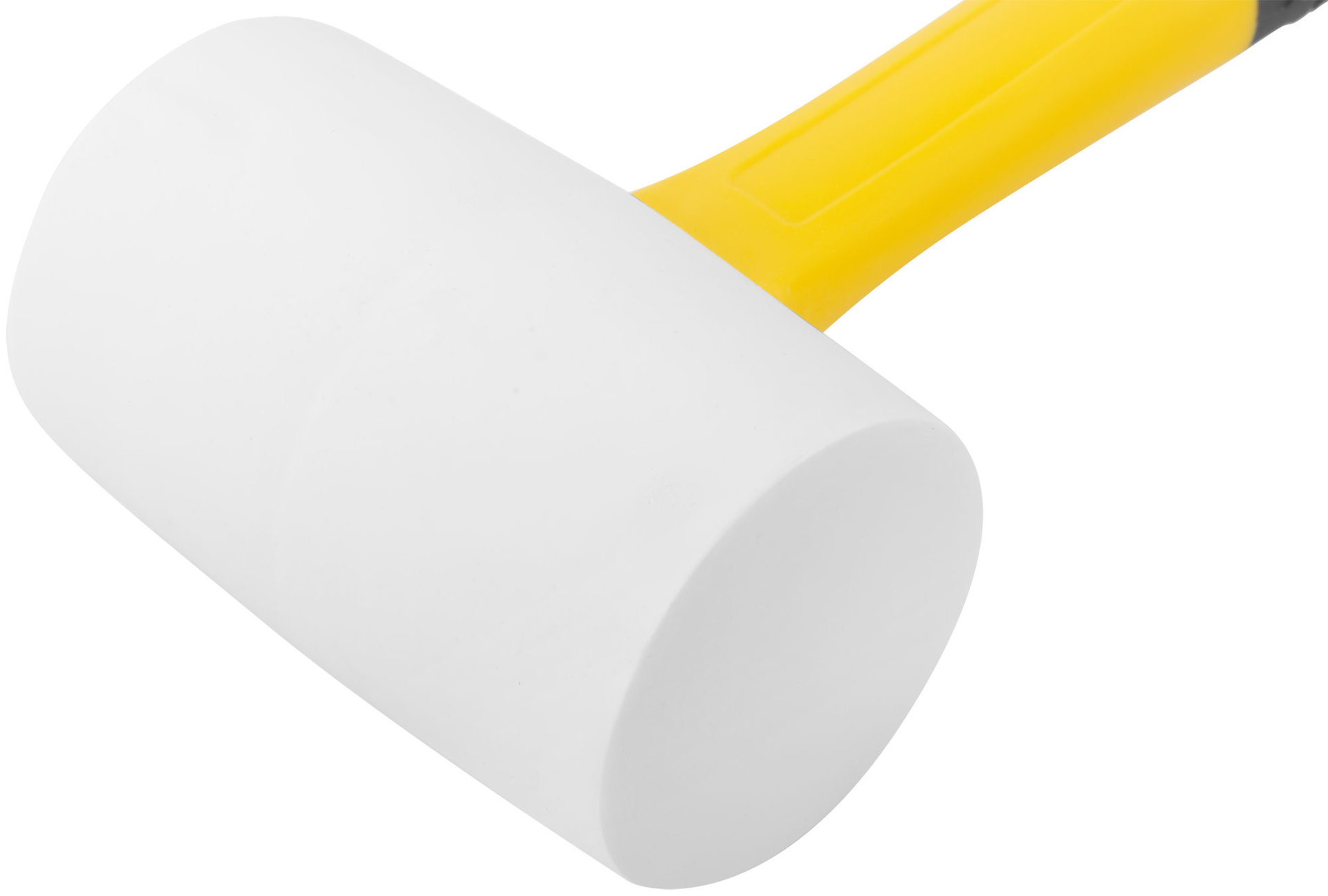 Киянка резиновая белая, фиберглассовая ручка 65 мм ( 680 гр )