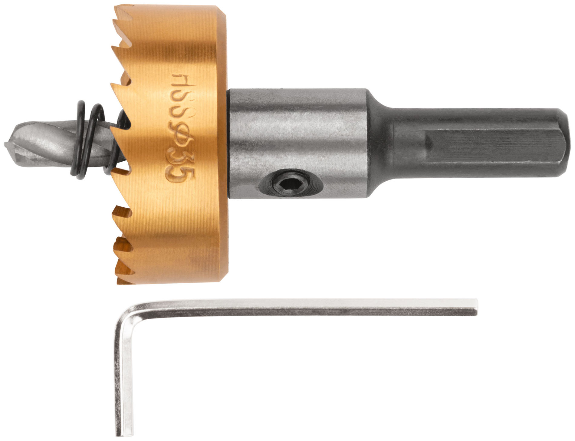 Коронка кольцевая по металлу, HSS сталь, титановое покрытие 35 мм (36870)