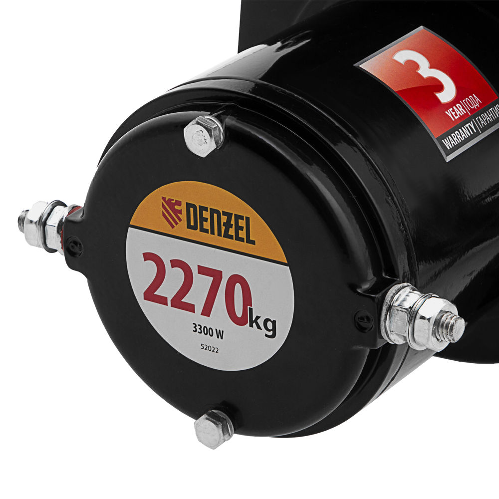 Лебедка автомобильная электрическая LB-2200, 2.2 т, 3.3 кВт, 12 В Denzel (52022)