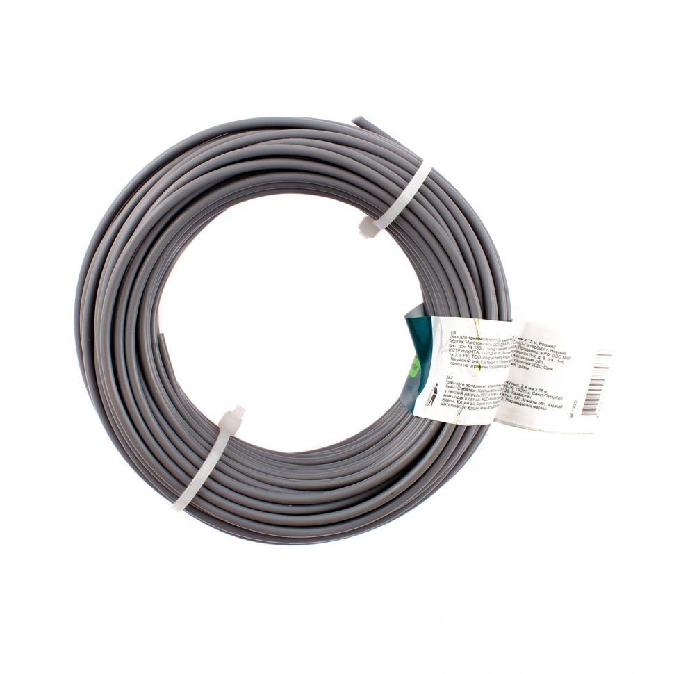 Леска для триммера круглая, армированная алюминием, 2.4 мм х 15 м, Сибртех (961935)