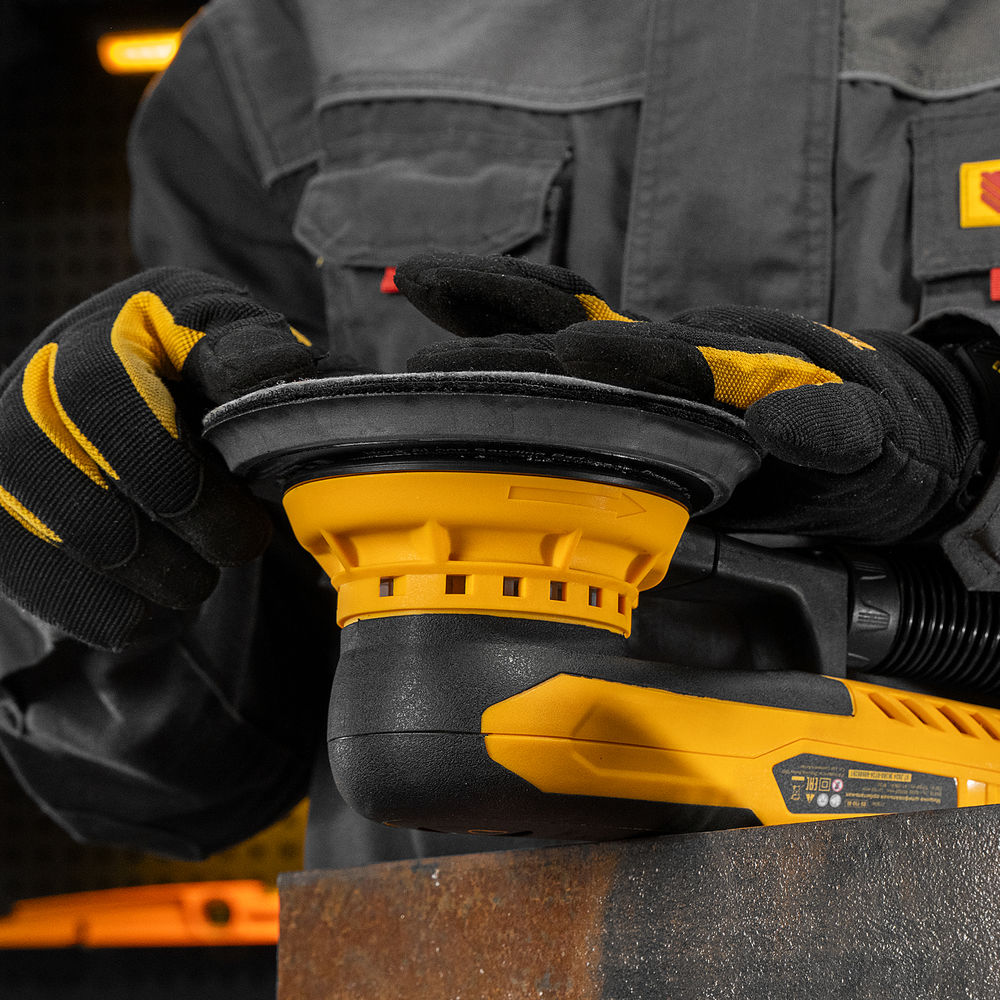 Машина шлифовальная орбитальная бесщет OS-150-BL, 350 Вт, 4000-10000 об/мин Denzel (27606)