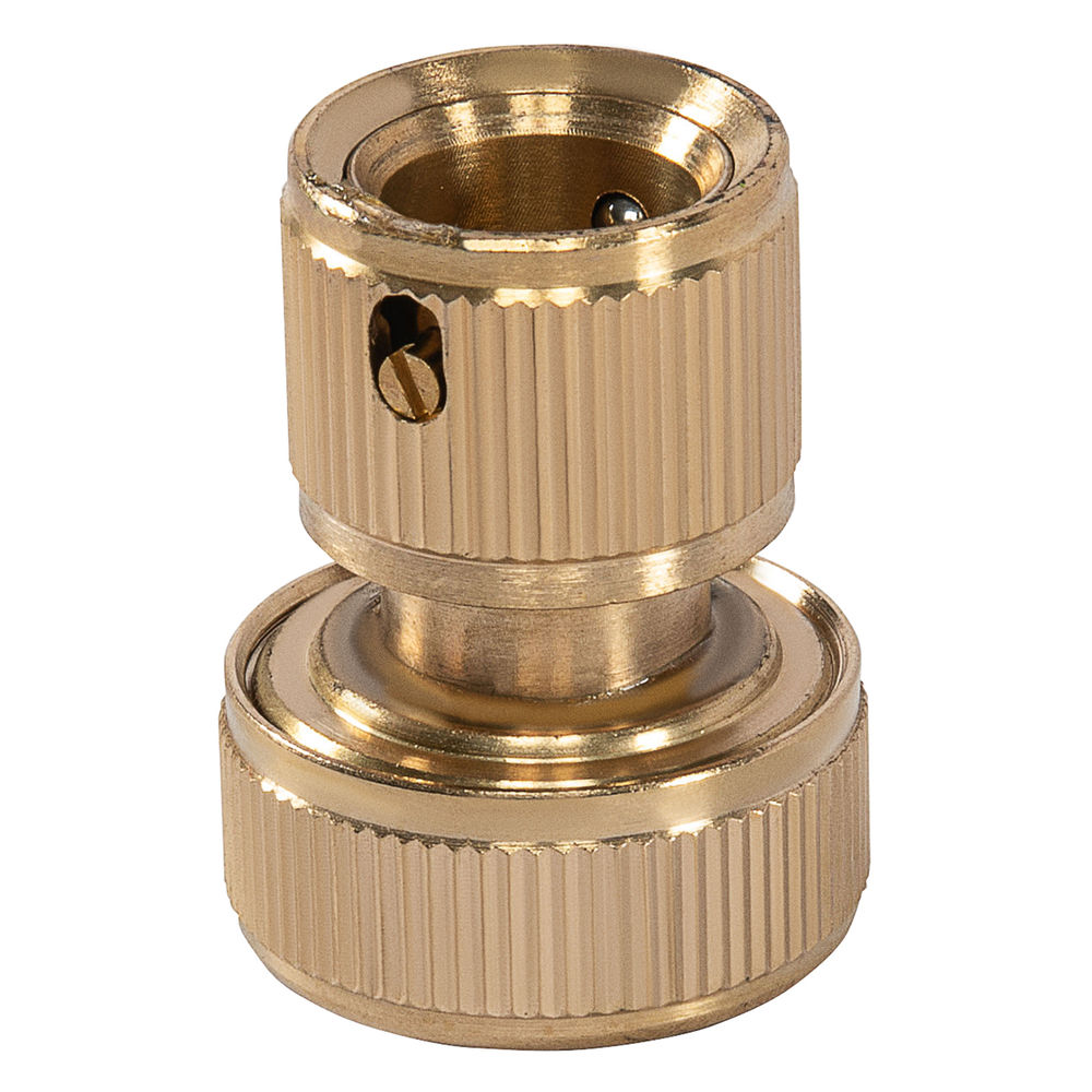 Набор для соединения шлангов 3/4, переходник, 2 соединителя, аквастоп, латунный Palisad (66211)