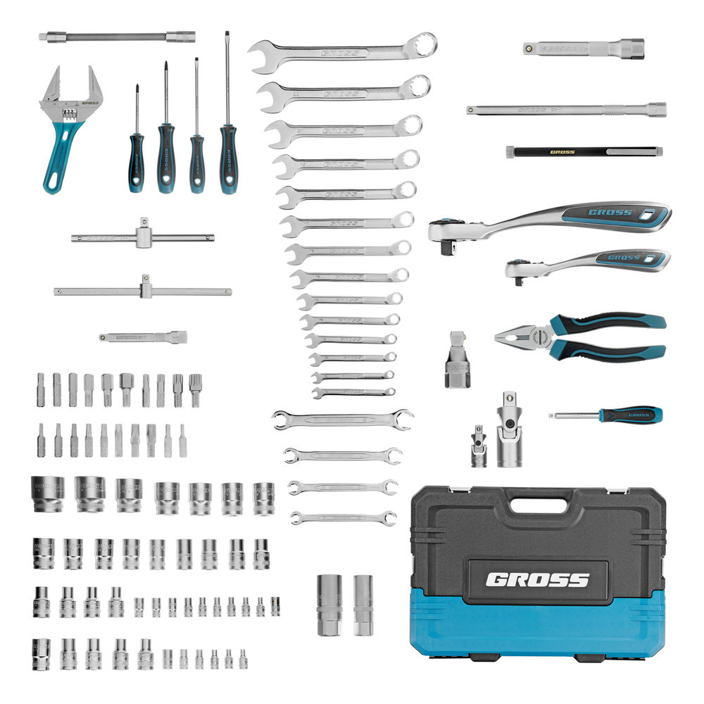 Набор инструментов, 1/4, 1/2, CrV, 120 зубьев, 101 предмет Gross
