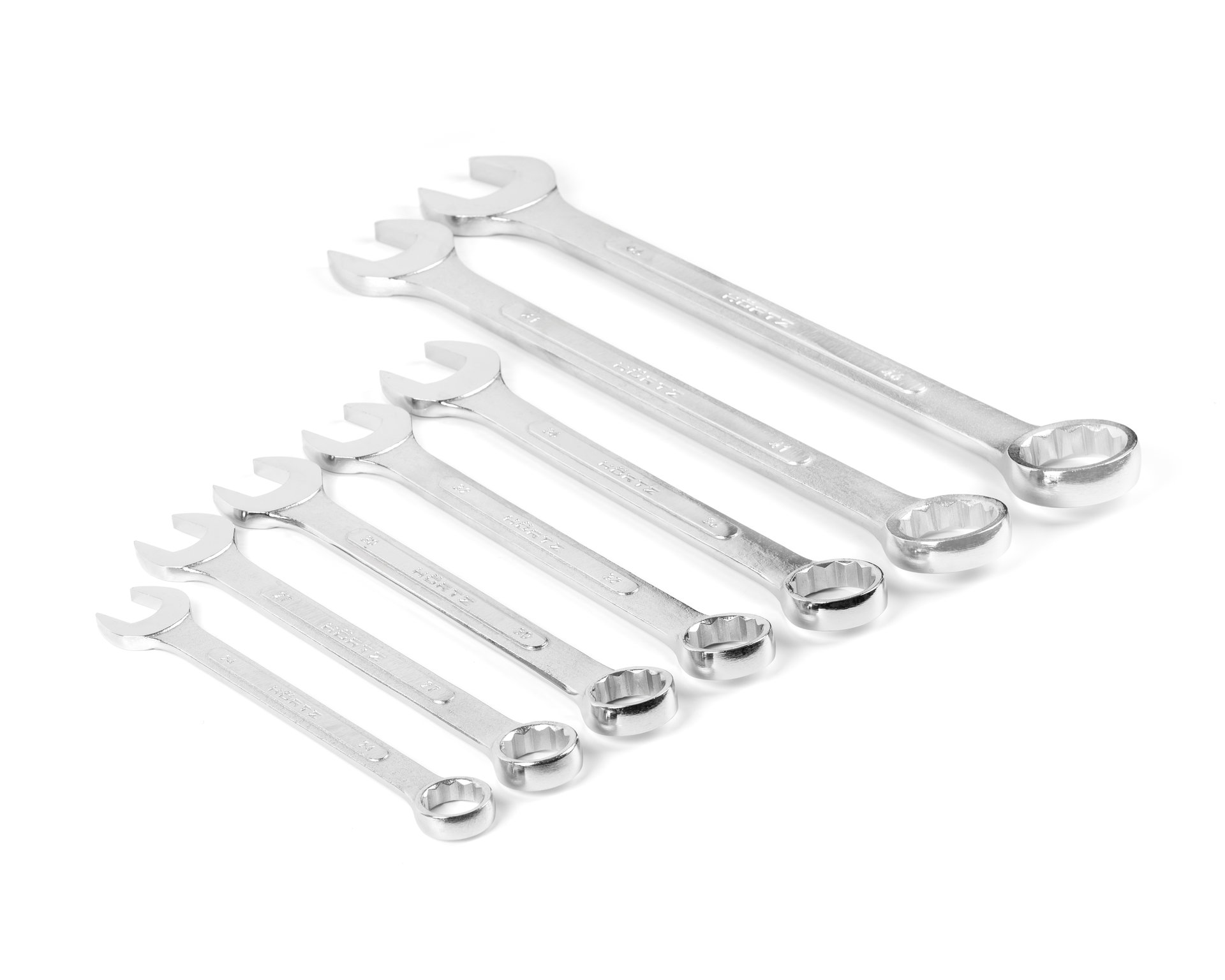 Набор ключей гаечных комбинированных 7 шт. (24-46) хромированные HORTZ