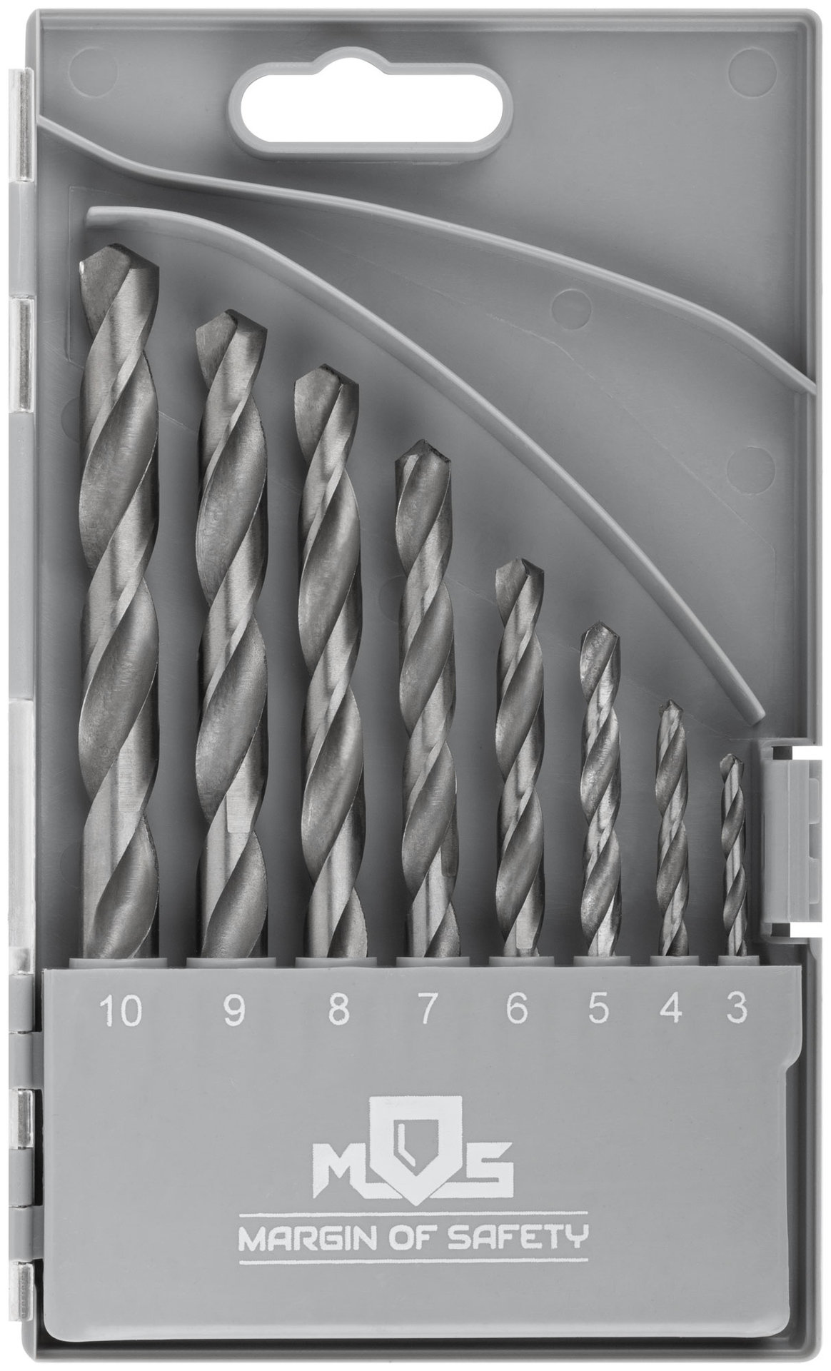 Набор сверл по металлу HSS, угол заточки 118°, пласт. кейс, 8 шт. (3-4-5-6-7-8-9-10мм) (35600М)