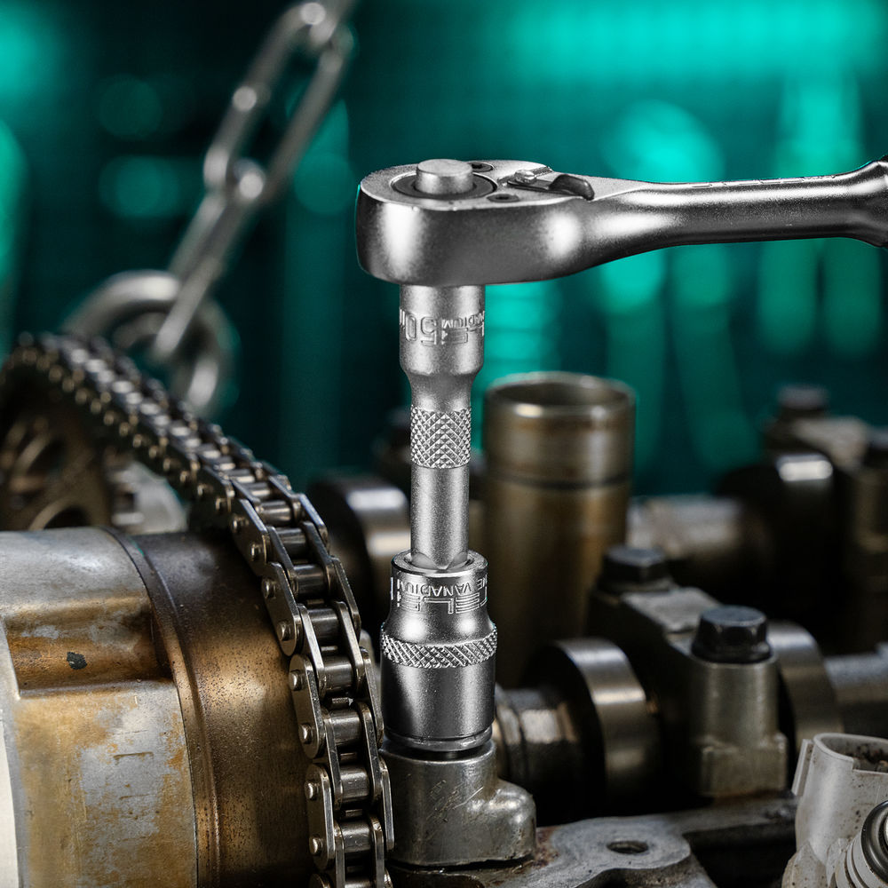 Набор торцевых головок с трещоткой, 1/4, 18 предметов Stels