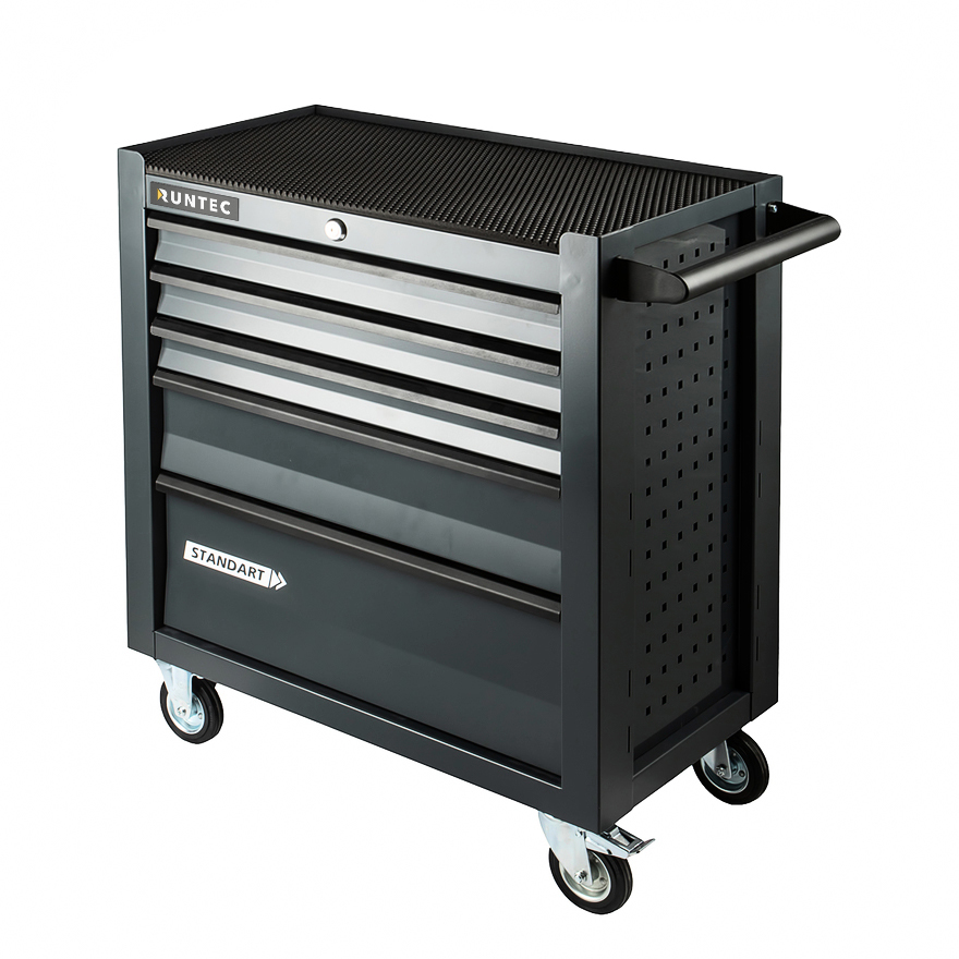 Тележка инструментальная 5 полочная Standart серая RUNTEC RTSTD-5G