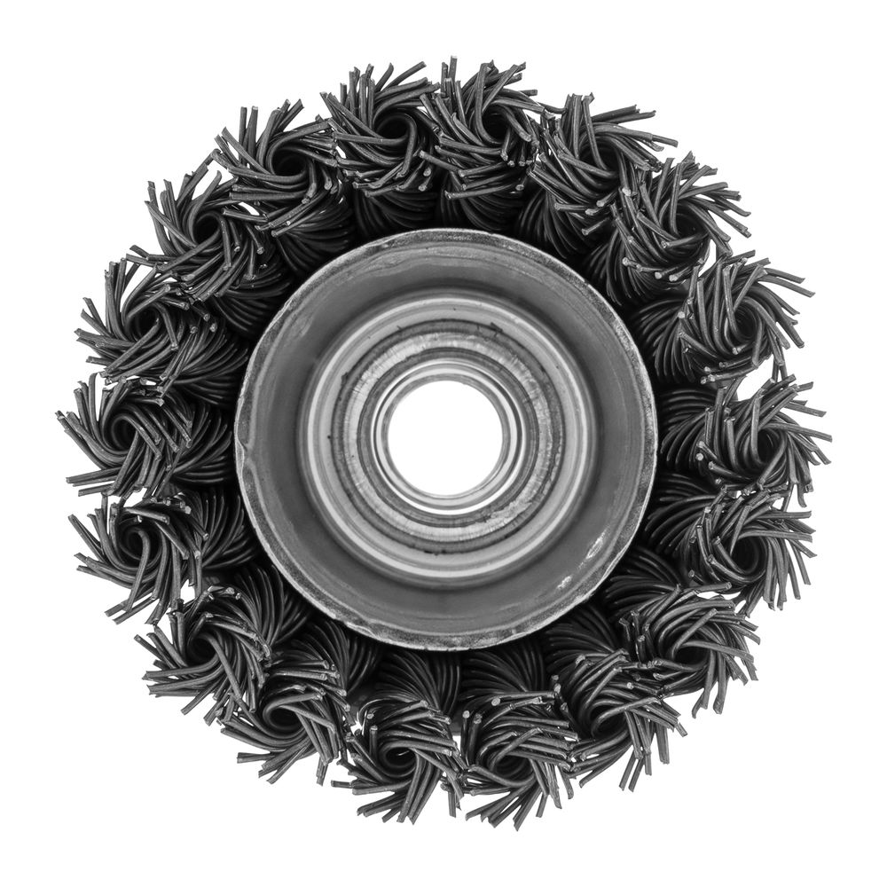 Щетка для УШМ, 75 мм, М14, чашка, крученая проволока 0.8 мм Matrix (74622)