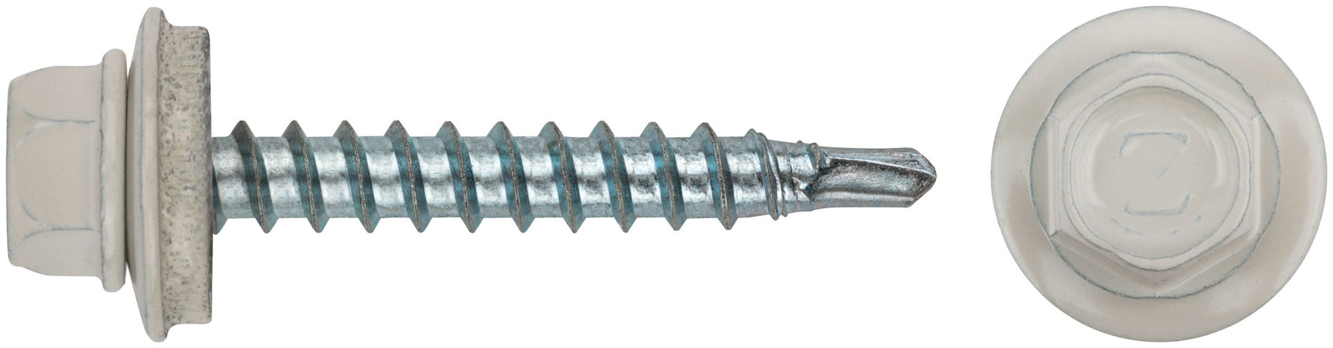 Шурупы кровельные со сверлом 4.8 х 32, белый RAL-9002 (фасовка 250 шт) (23568-4)