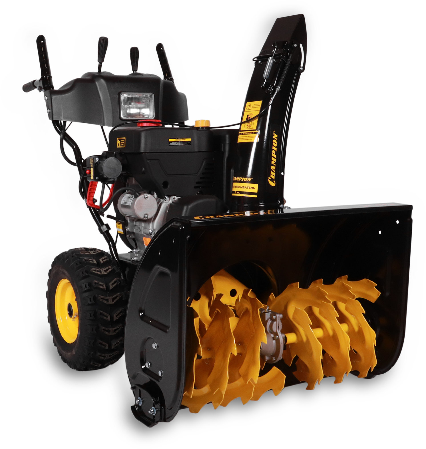 Снегоотбрасыватель CHAMPION ST1171E (12лс70см6F/2Rколеса5,5л123,5кг эл.старт,фара,обогрев,зимн.дв.) (ST1171E)