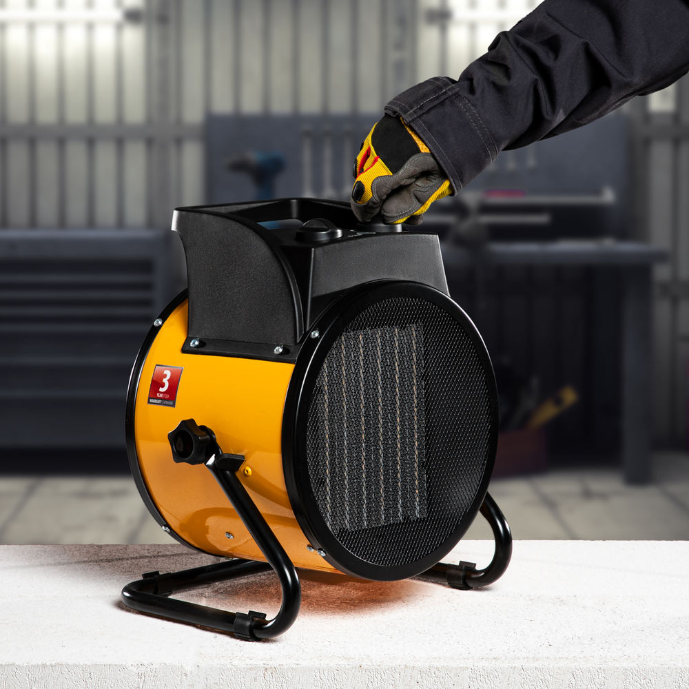 Тепловая пушка, керамический нагреватель (тепловентилятор) DHC 5-400, 230 В, 0.04/3/5 кВт Denzel (96428)