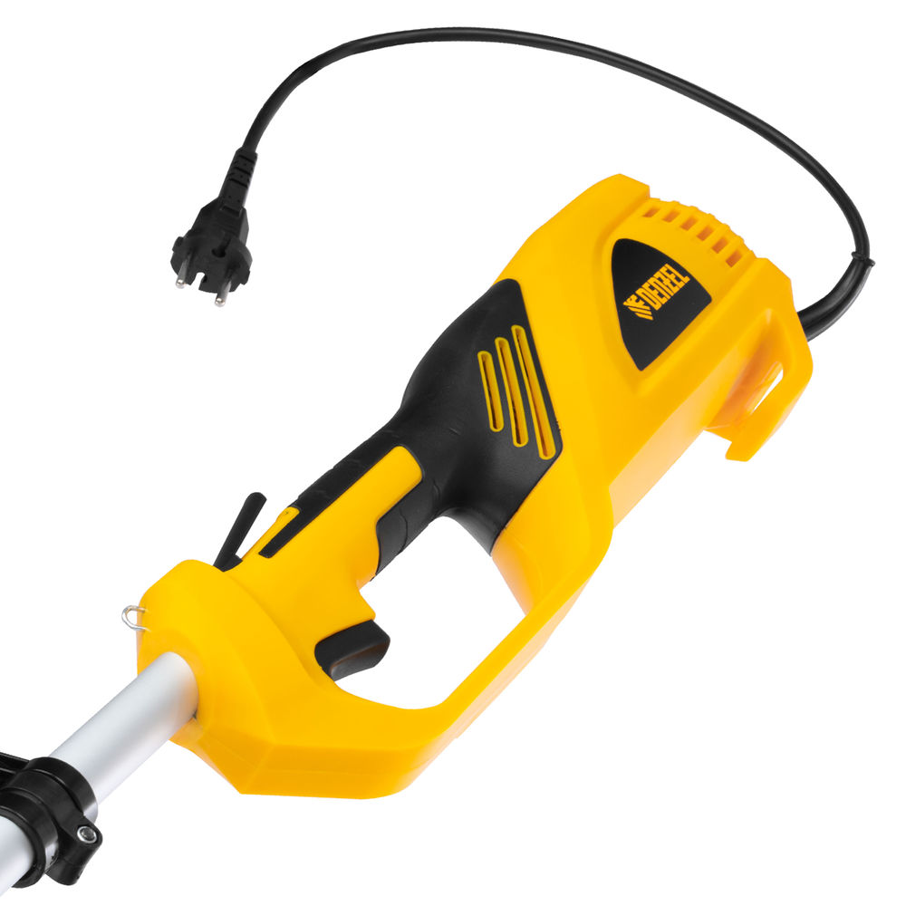 Триммер электрический TE-1200, 1200 Вт, 380 мм, катушка + диск, разборная штанга Denzel (96611)