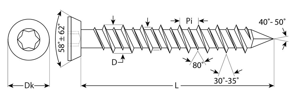 Шуруп по бетону ШБ-Х 202 x 7.5 мм, хроматированный, 50 шт ЗУБР Профессионал 4-300483-75-202