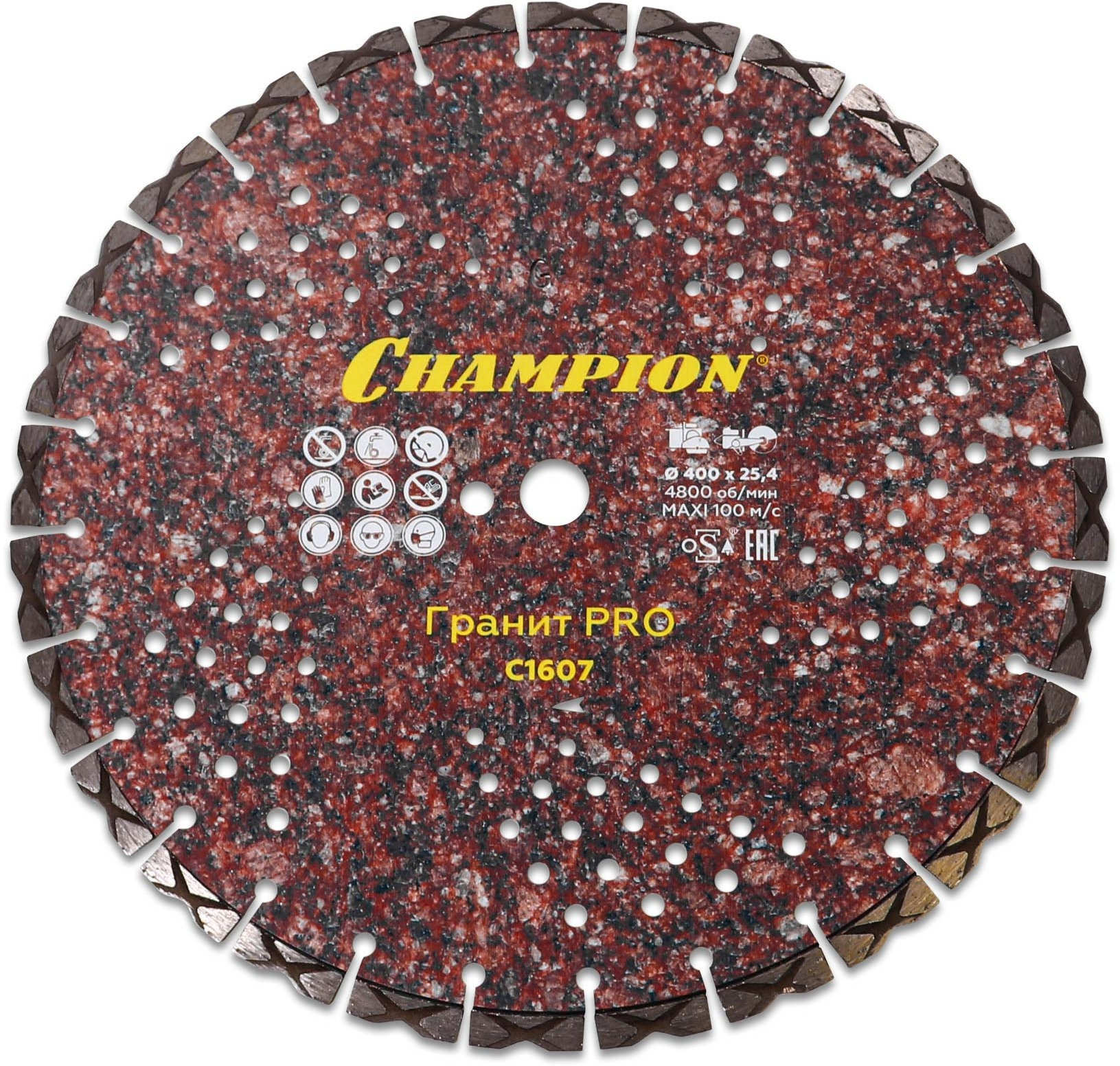Диск алмазный CHAMPION гранит PRO 400/25,4/10 Laser Granite (твердые блоки, старый бетон) (C1607)