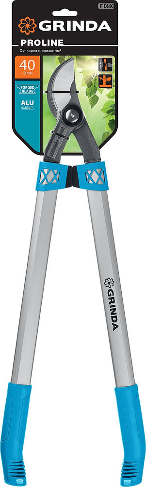 Плоскостной сучкорез F-650, 650 мм, высокоуглеродистая сталь, кованые лезвия, алюминиевые рукоятки, PROLine GRINDA 424511