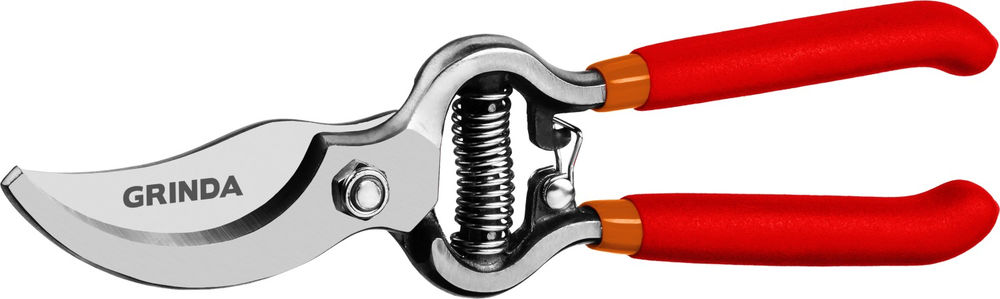 Плоскостной секатор G-3, 200 мм, высокоуглеродистая сталь, цельнокованый, покрытие ПВХ GRINDA 423103