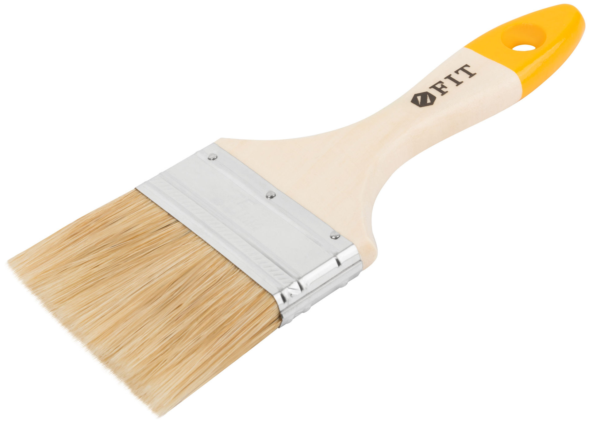 Кисть флейцевая Стандарт-Плюс, натур.светлая щетина, деревянная ручка 3 (75 мм) (01047)