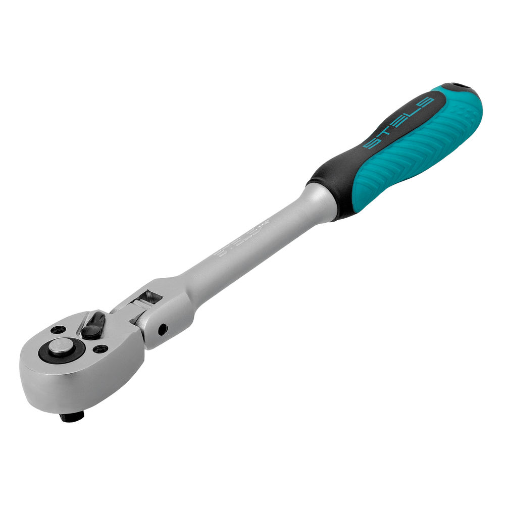 Ключ-трещотка шарнирный 1/4, СrV, 72 зуба, с быстрым сбросом, матовый хром Stels