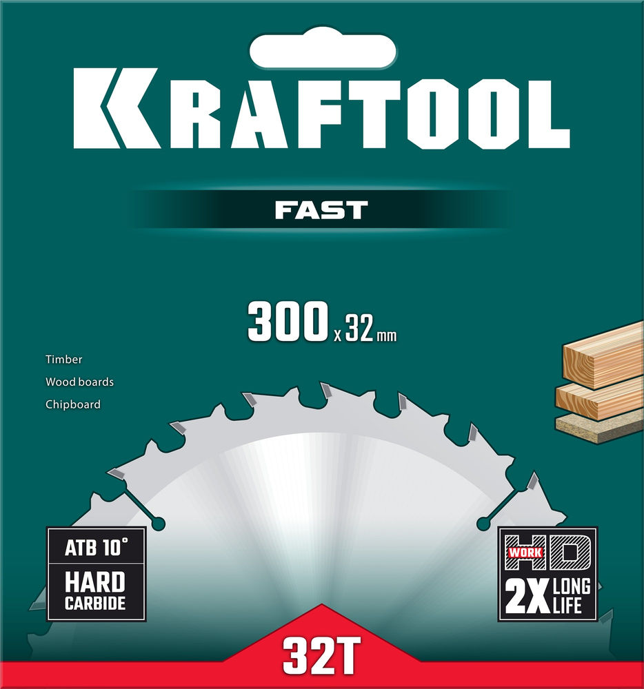 Пильный диск по дереву Fast, 300 х 32 мм, 32Т KRAFTOOL 36950-300-32