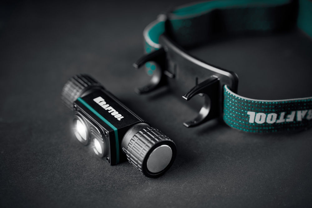 Фонарь налобный/ручной аккумуляторный 1000 лм, 4 режима, 3в1, 2200мАч KH-7 KRAFTOOL 56450