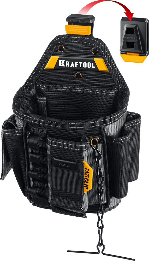Сумка поясная 280 х 200 мм с быстросъёмным креплением FastClip KP-13E KRAFTOOL 38772