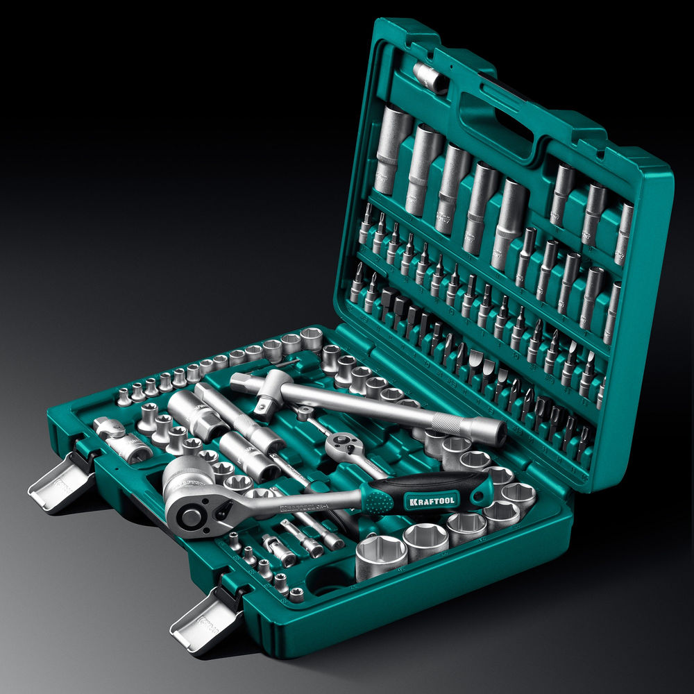 Набор инструмента универсальный 108 предм., (1/2+3/8+1/4) X-Drive 108 KRAFTOOL 27888-H108