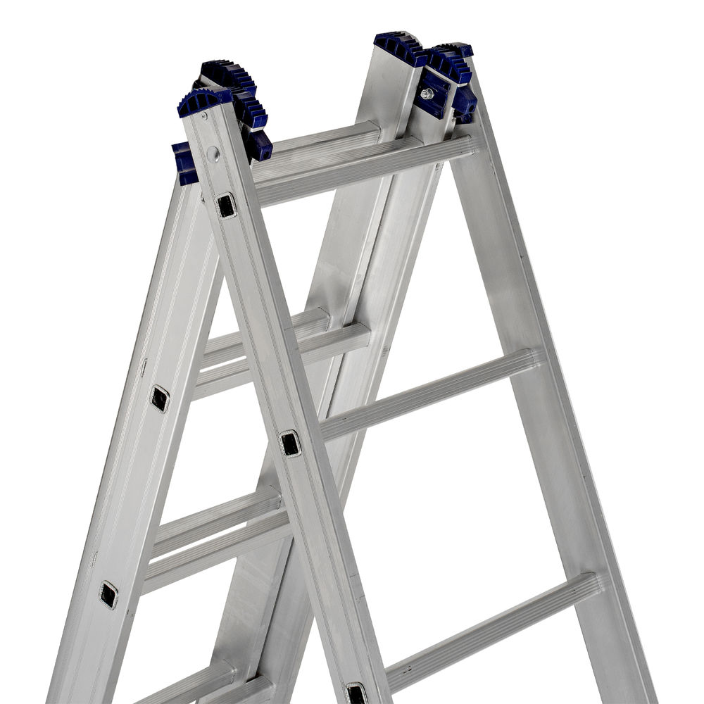 Лестница, 3 х 13 ступеней, алюминиевая, трехсекционная, Сибртех (97823)