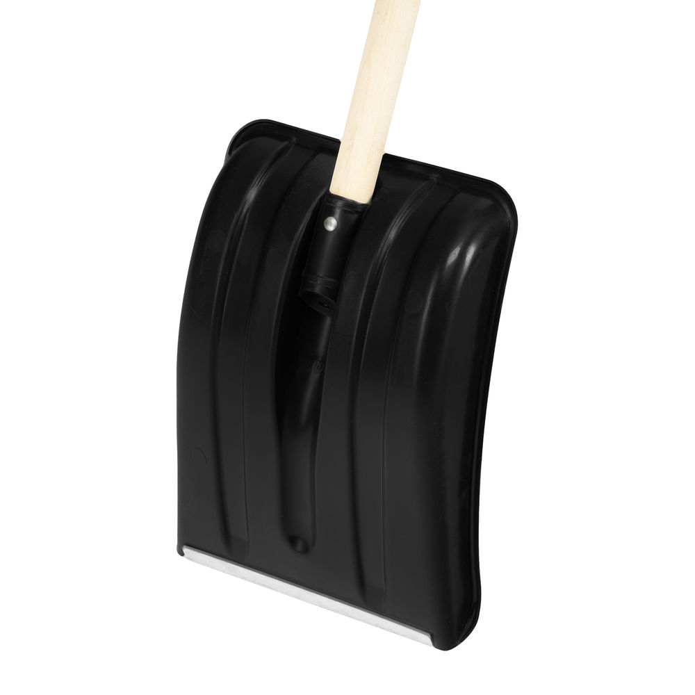 Лопата для уборки снега полипропиленовая, 275х365х870 мм, деревянный черенок, Sparta (61653)