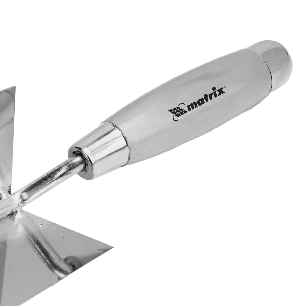 Мастерок из нержавеющей стали, 80 х 60 х 60 мм, для внутренних углов, деревянная ручка Matrix (86308)