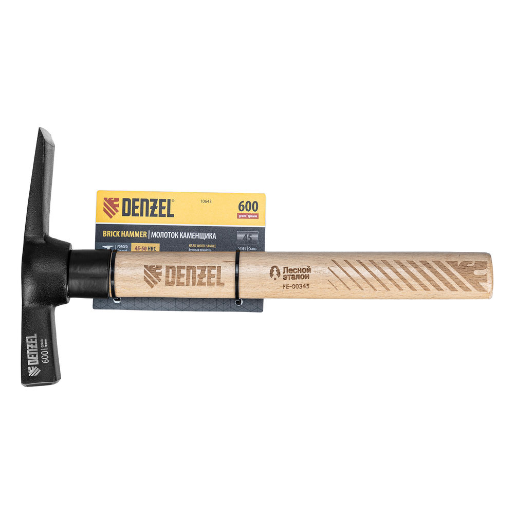 Молоток каменщика, 600 г, буковая рукоятка, EFP Denzel (10643)