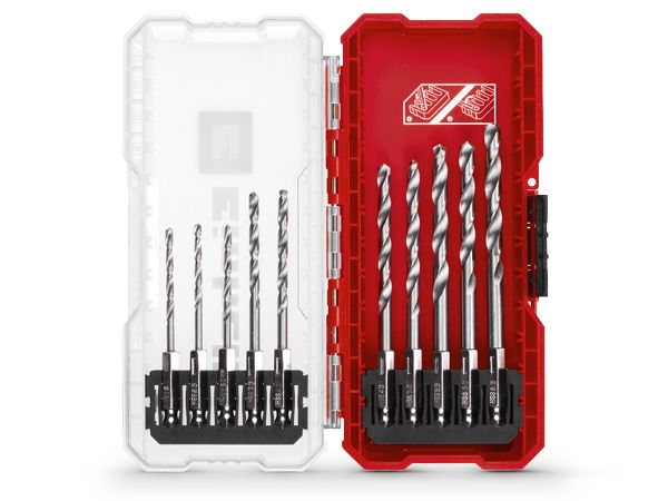 Набор сверл Einhell 10 штук,2-6.5мм,по металлу,HSS 135 гр,с 6-гранным хвостовиком,S-Case (108723)