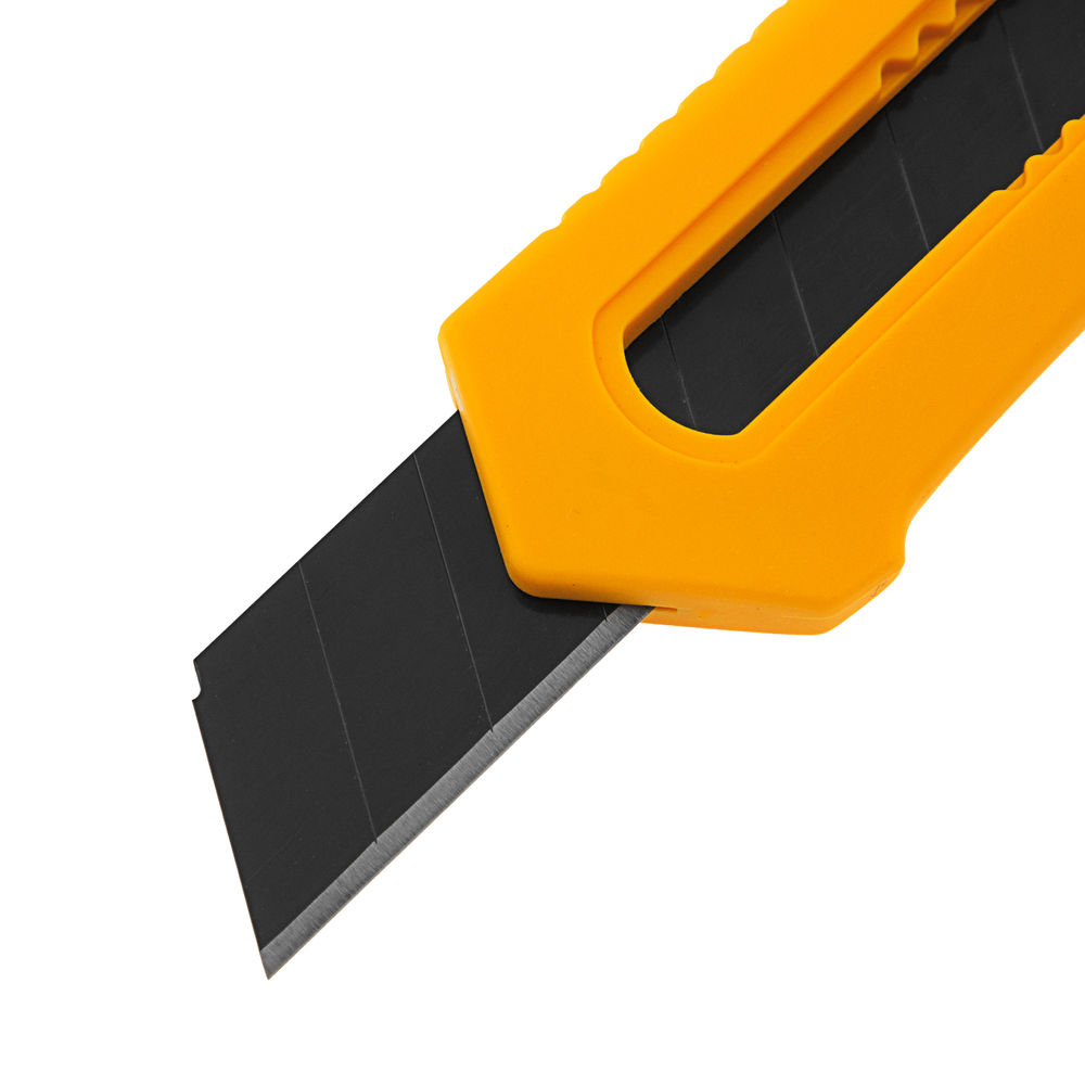 Нож, 18 мм, сменное лезвие, SK4, облегченный корпус, нажимной фиксатор Denzel (78941)