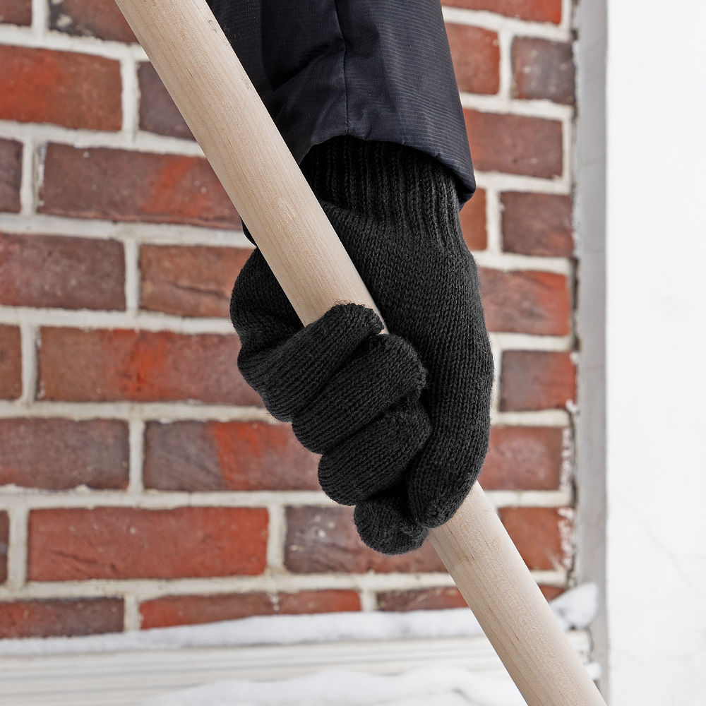 Перчатки трикотажные, акрил, двойные, черный, двойная манжета Сибртех (68681)